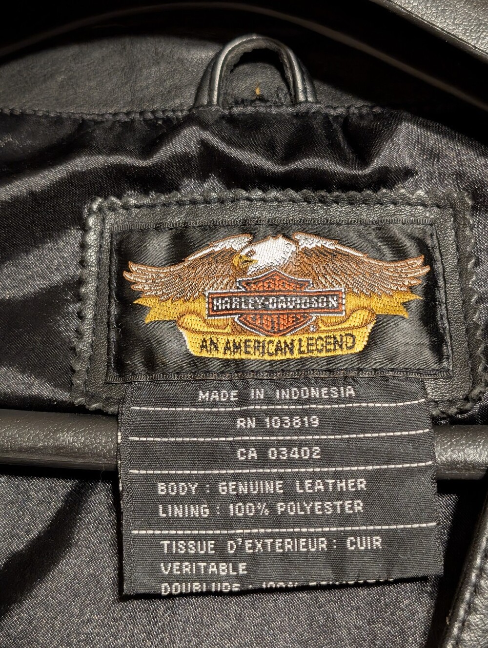 Authentic Vintage Harley Davidson® Black Leather Vest with Emb. HD Logo Back - Picture 15 of 15